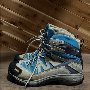 Asolo Blue and Tan Outdoor Boots